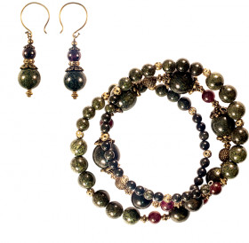 Spiral bracelet with earrings (set)