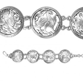 Slotted bracelet "Suzdal animals and birds"