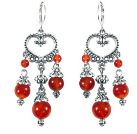Earrings "Princely" No. 2 with carnelian
