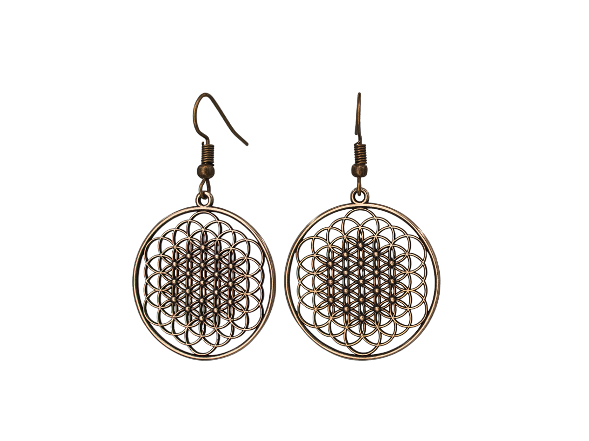 Серьги прорезные "Цветок жизни"