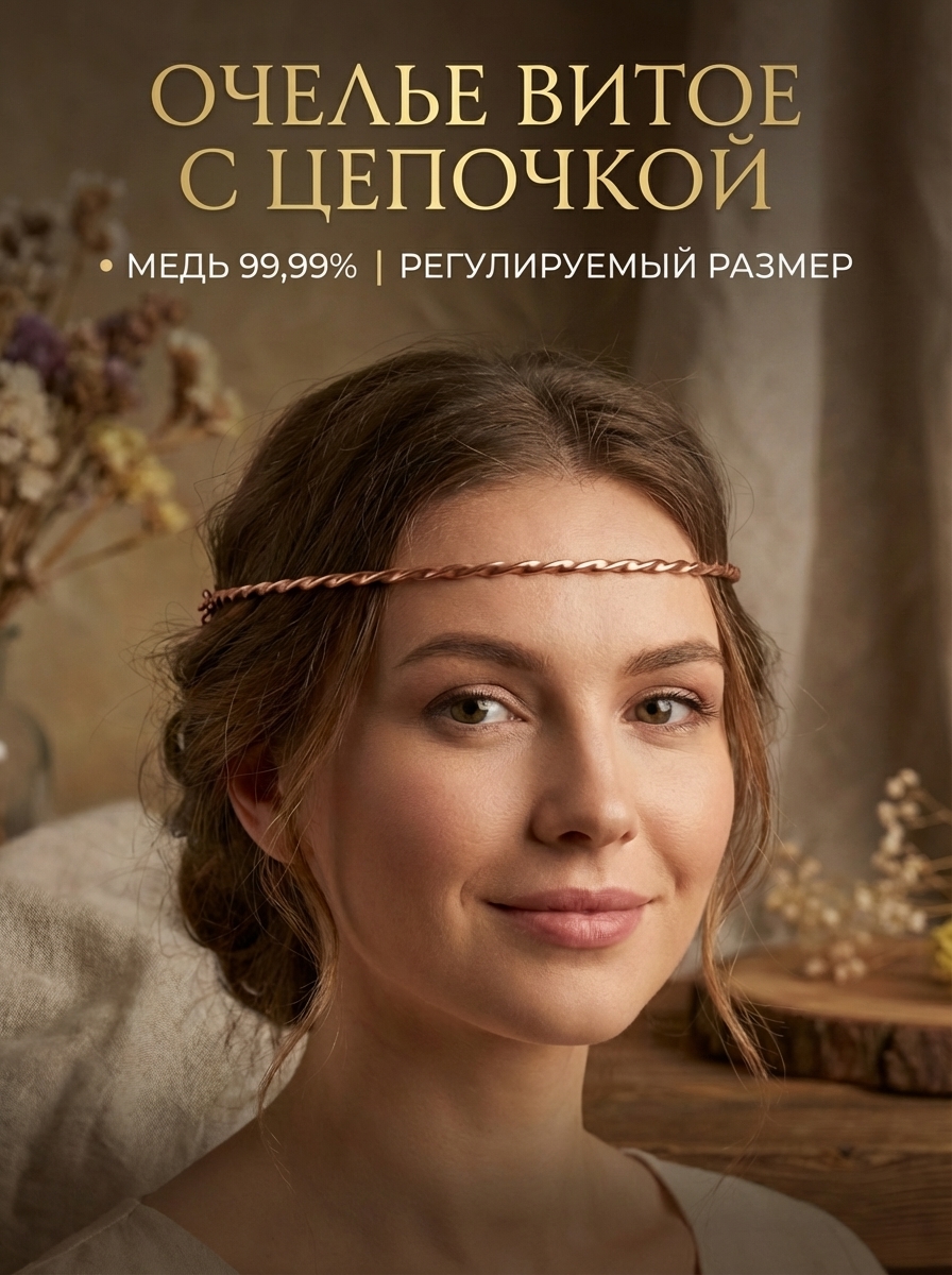 Очелье витое с цепочкой