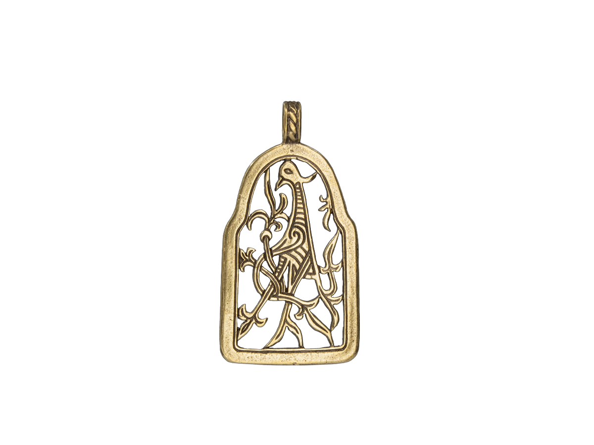 Подвеска прорезная «Птица с переплетённым хвостом»